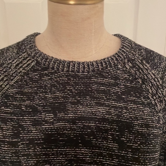 Massimo Dutti Blue/Grey Heavy Knit Marled Split Back 3/4 Sleeve Sweater Sz Sm - Picture 4 of 10